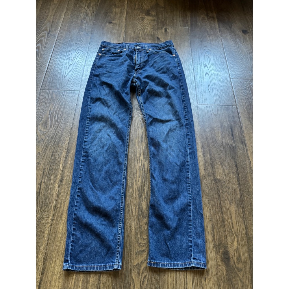 Levis 505 Regular Fit Straight Leg Dark Wash Blue Denim Jeans Mens 34x34